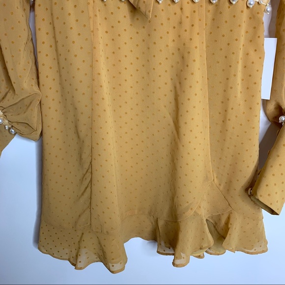 For Love & Lemons Marquee Mini Dress Mustard M NWT - Picture 12 of 16
